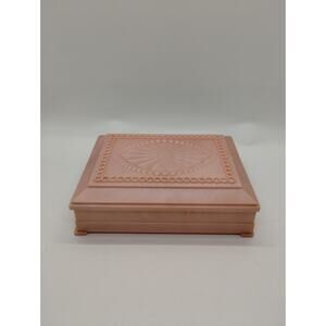 Vintage Pink Pearl - Lidded Plastic Trinket Box DuBois Co. Cincinnati - 5"x4”